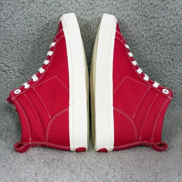 Cariuma Pantone Viva Magenta Womens Size 8 High Top Sneakers Shoes Red Canvas