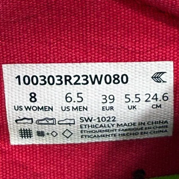 Cariuma Pantone Viva Magenta Womens Size 8 High Top Sneakers Shoes Red Canvas