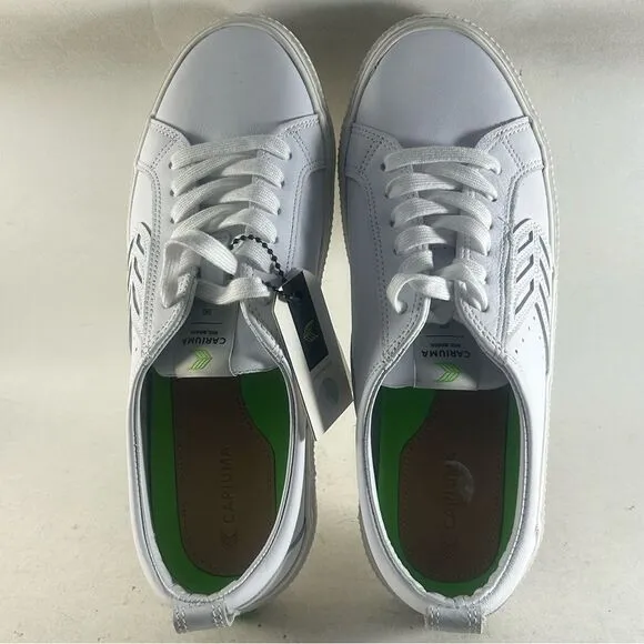 Cariuma Catiba Low Premium Leather Shoes High Top Sneakers White Size 10