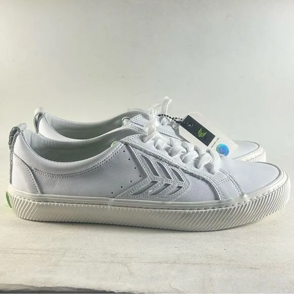 Cariuma Catiba Low Premium Leather Shoes High Top Sneakers White Size 10