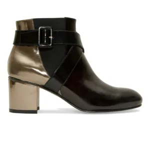 Carmelinas Metallic Black Alma Ankle Bootie 7