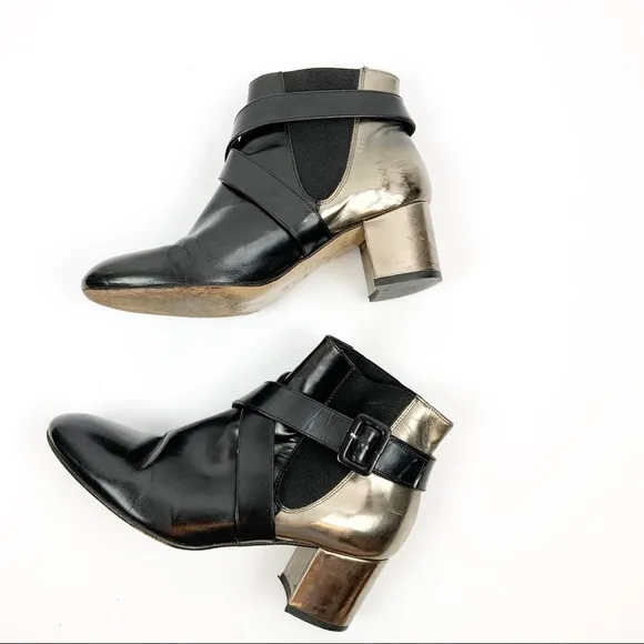 Carmelinas Metallic Black Alma Ankle Bootie 7