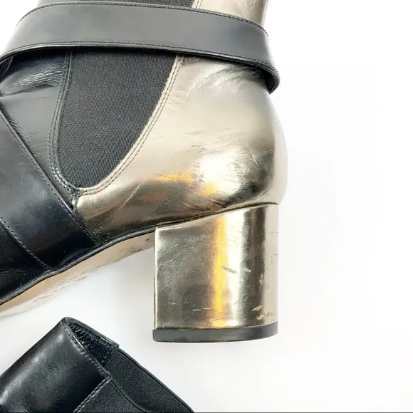 Carmelinas Metallic Black Alma Ankle Bootie 7