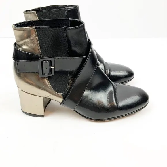 Carmelinas Metallic Black Alma Ankle Bootie 7
