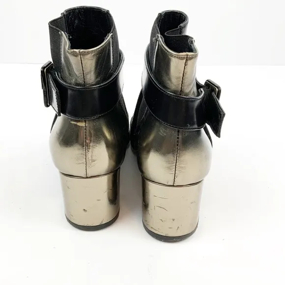Carmelinas Metallic Black Alma Ankle Bootie 7