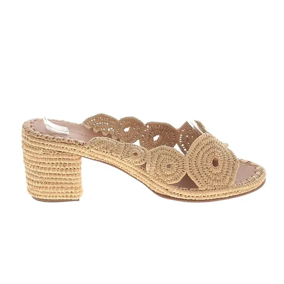 Carrie Forbes rafia crochet heel slide sz 38 US sz 7.5-8