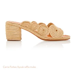 Carrie Forbes rafia crochet heel slide sz 38 US sz 7.5-8