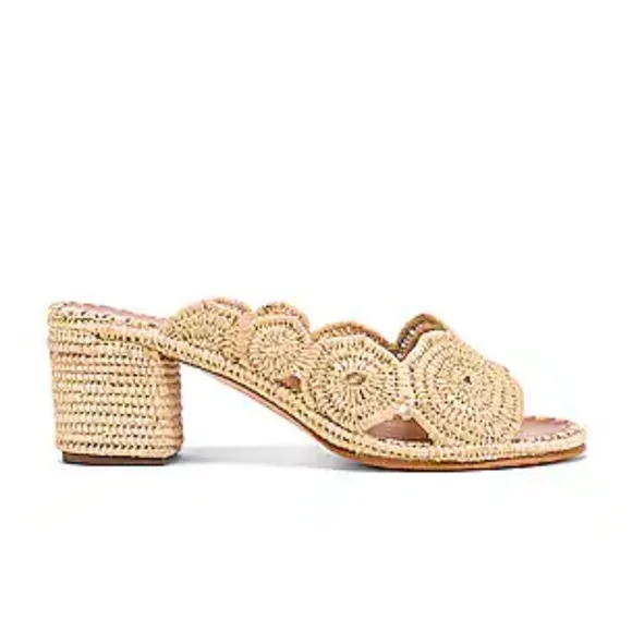 Carrie Forbes rafia crochet heel slide sz 38 US sz 7.5-8
