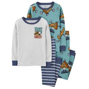 Carter’s Boys Cheesy Pizza Shirt and Striped Pants Pajamas