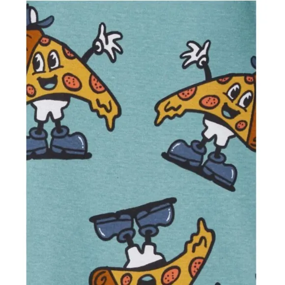 Carter’s Boys Cheesy Pizza Shirt and Striped Pants Pajamas