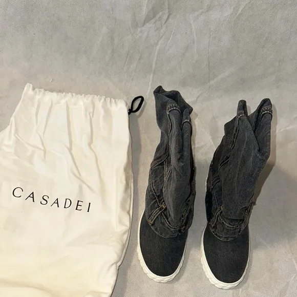 Casadei Black Denim Boots