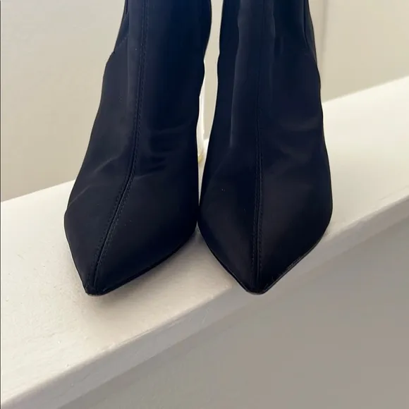 Cecelia N.Y. Black Ankle Boots with Clear Heel, size 8.5