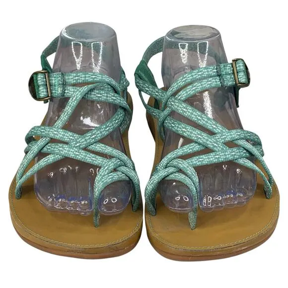 Chaco Women’s Diana Green White Strappy Sandals Size US 10