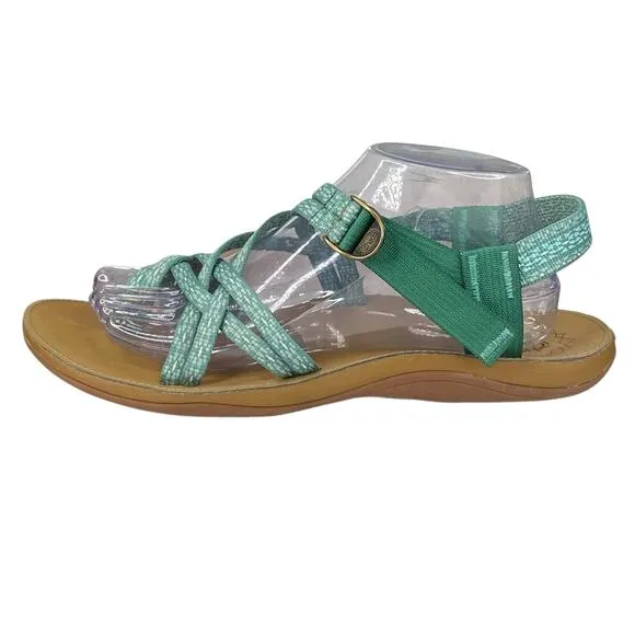 Chaco Women’s Diana Green White Strappy Sandals Size US 10