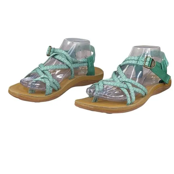 Chaco Women’s Diana Green White Strappy Sandals Size US 10