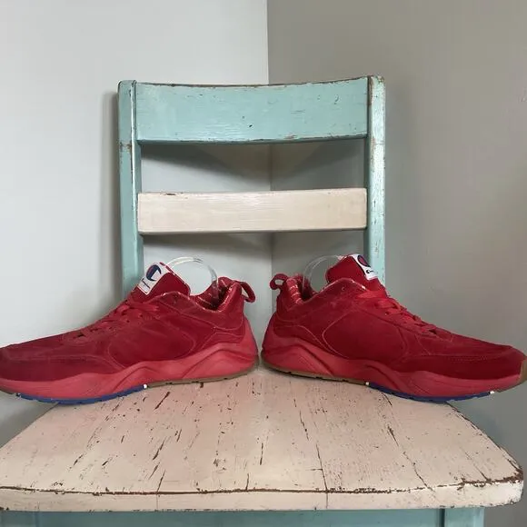 CHAMPION CMS10004M 93EIGHTEEN RED SUEDE LOW TOP SHOES SNEAKERS Men's SIZE 13m