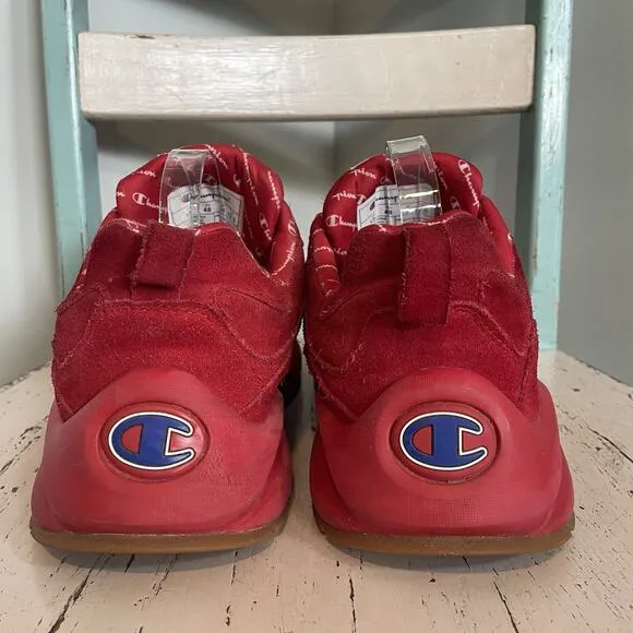 CHAMPION CMS10004M 93EIGHTEEN RED SUEDE LOW TOP SHOES SNEAKERS Men's SIZE 13m