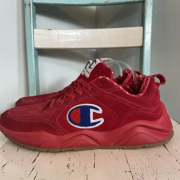CHAMPION CMS10004M 93EIGHTEEN RED SUEDE LOW TOP SHOES SNEAKERS Men's SIZE 13m