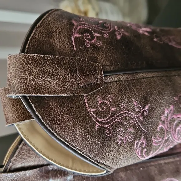 Chic Western Glitter Rose Country Boots-Sz 12 Kids. LIKE NEW