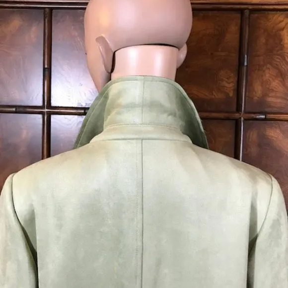 Chico's Cool Sage Stretch Faux Suede Modern Topper