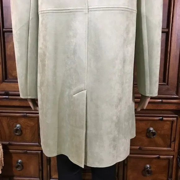 Chico's Cool Sage Stretch Faux Suede Modern Topper