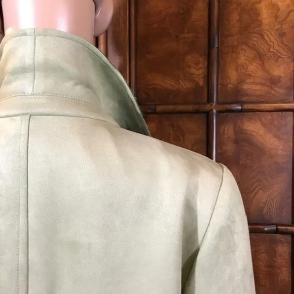Chico's Cool Sage Stretch Faux Suede Modern Topper