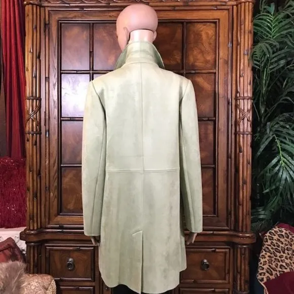 Chico's Cool Sage Stretch Faux Suede Modern Topper