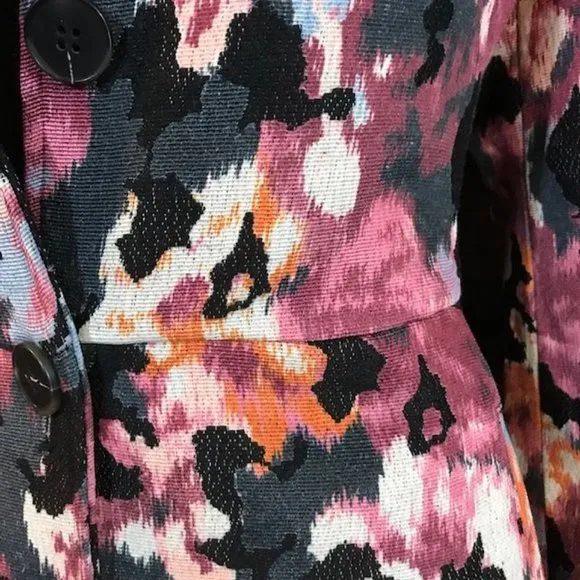 Chico's Textured Cotton Wool Blend Modern Abstract Ikat Jacket