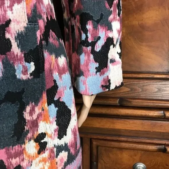 Chico's Textured Cotton Wool Blend Modern Abstract Ikat Jacket