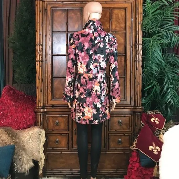 Chico's Textured Cotton Wool Blend Modern Abstract Ikat Jacket