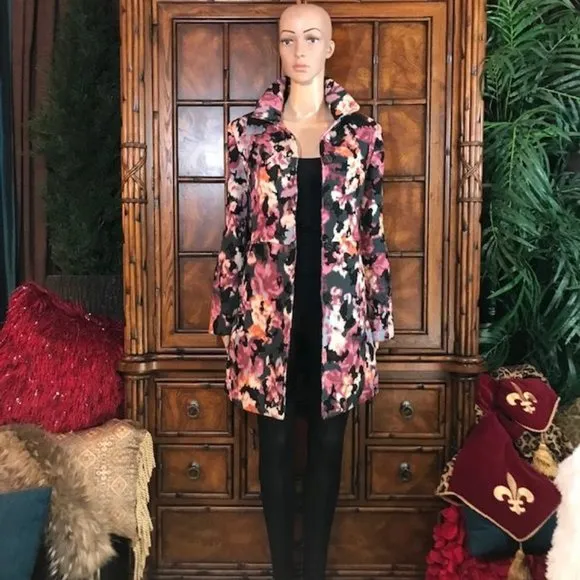 Chico's Textured Cotton Wool Blend Modern Abstract Ikat Jacket