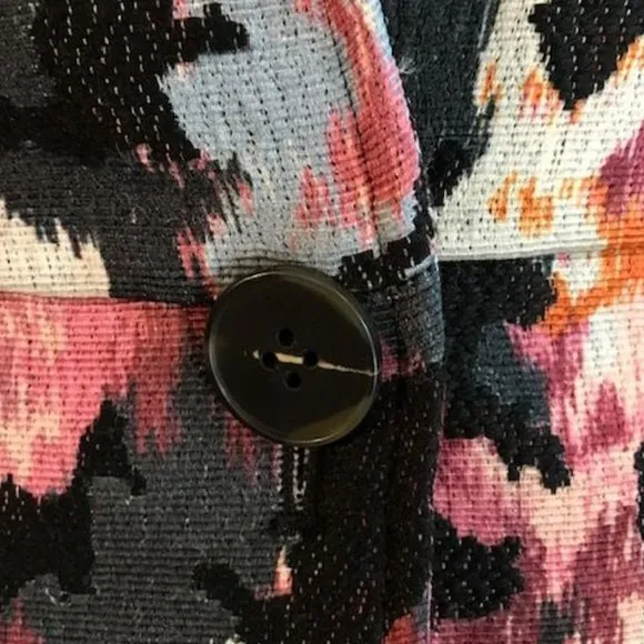 Chico's Textured Cotton Wool Blend Modern Abstract Ikat Jacket