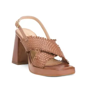 CHOCOLAT BLU Brown Leather Inaya Heeled Sandals