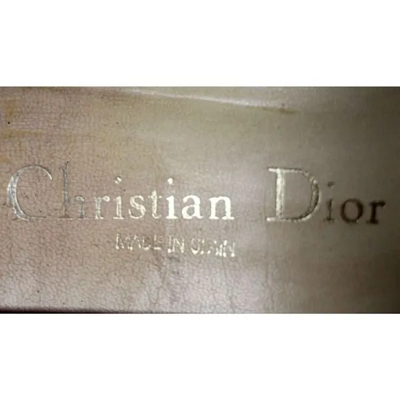 Christian Dior RED BURGUNDY GENUINE LEATHER MID HEEL ROUND TOE PUMP SHOES Size 9
