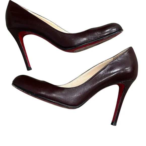 Christian Louboutin Brown Leather Capretto Simple Pumps Size 6.5