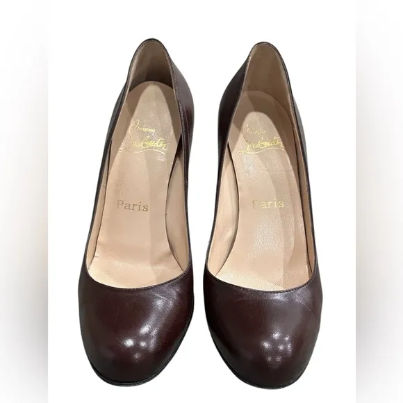 Christian Louboutin Brown Leather Capretto Simple Pumps Size 6.5