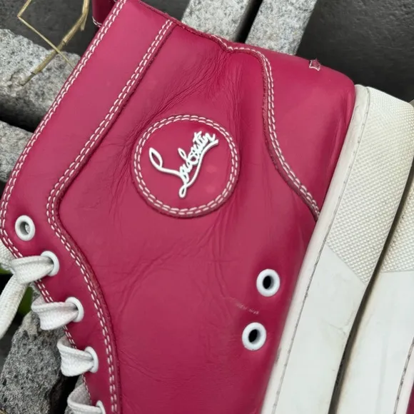 Christian Louboutin High Top Sneakers Shoes LOUIS FLAT Pink EU 42