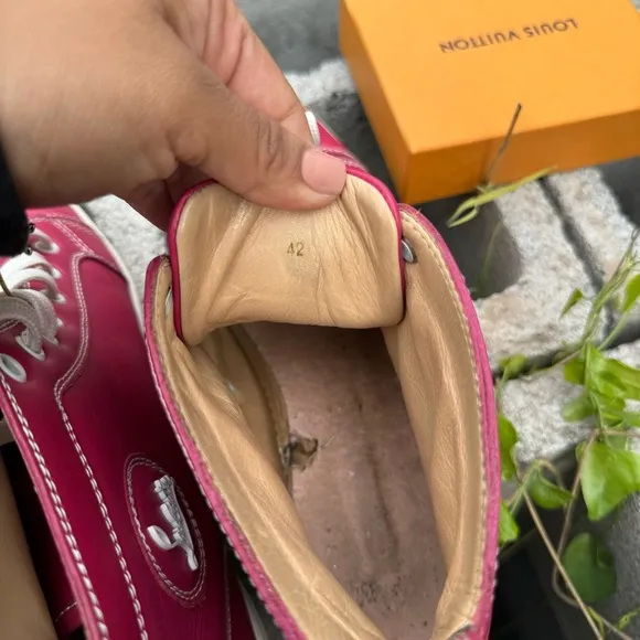 Christian Louboutin High Top Sneakers Shoes LOUIS FLAT Pink EU 42