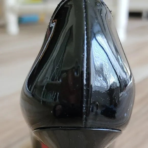 Christian Louboutin Simple Black Patent Pump Shoes Eur. 37