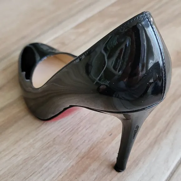 Christian Louboutin Simple Black Patent Pump Shoes Eur. 37