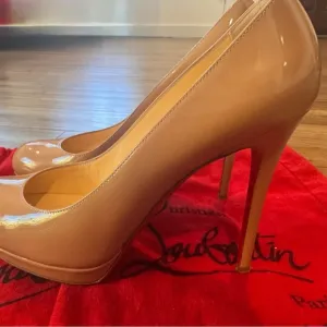 Christian Louboutin Tan Red Heels