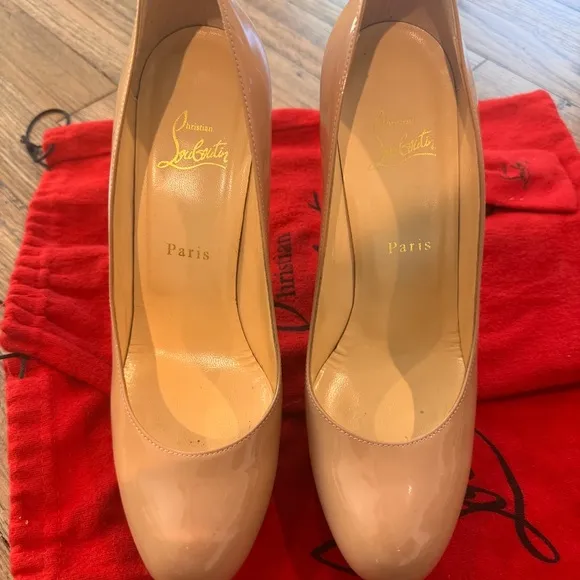 Christian Louboutin Tan Red Heels