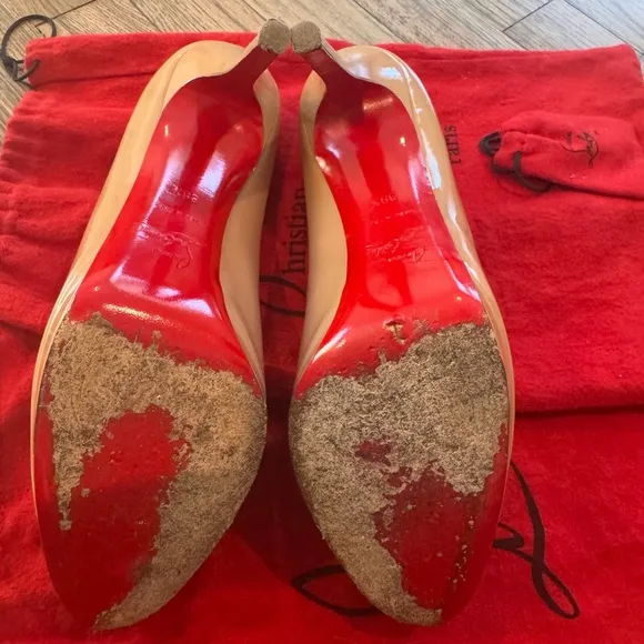 Christian Louboutin Tan Red Heels