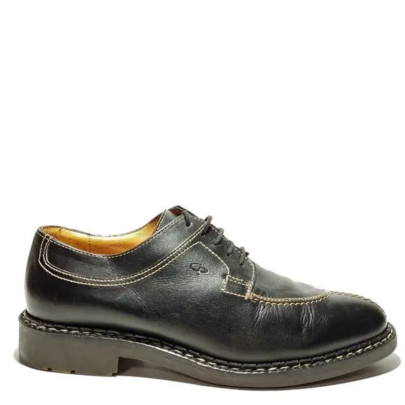 Christian Pellet Women's Black Leather Urban Oxford Sz 9 &quot;CP&quot; Embossed.