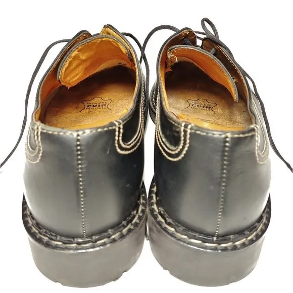 Christian Pellet Women's Black Leather Urban Oxford Sz 9 &quot;CP&quot; Embossed.