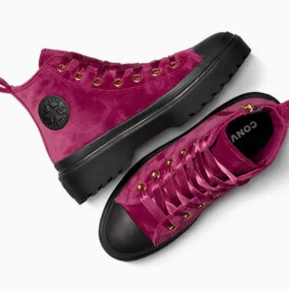 Chuck Taylor All Star Lugged Lift Platform Velvet women shoes size7.5 new