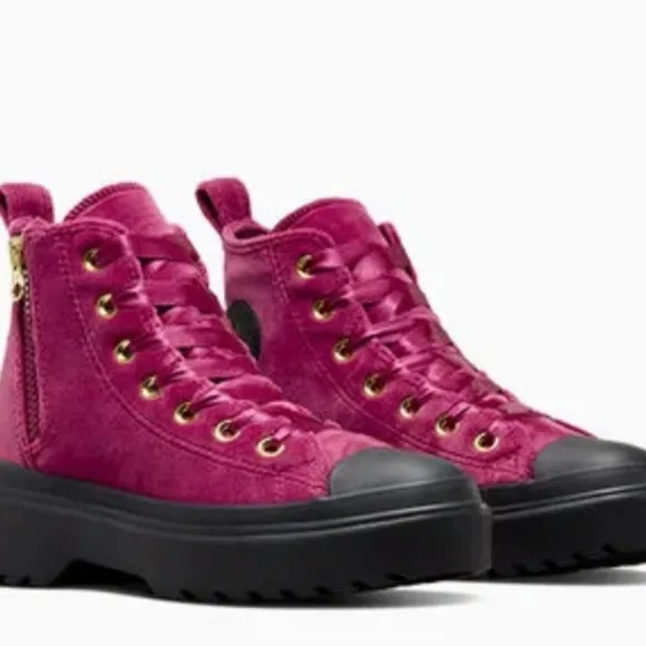Chuck Taylor All Star Lugged Lift Platform Velvet women shoes size7.5 new
