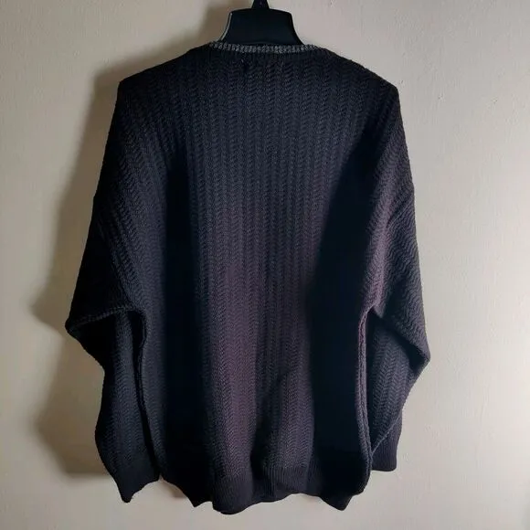 Cibreo Wool Blend Crewneck Sweater Mens Size Large Diamond Pattern Made In Italy