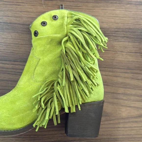 Circle G Women's Studded Suede Fringe Ankle Boots - Round Toe