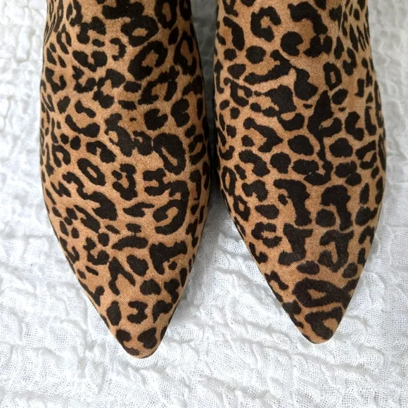 CIRCUS SAM EDELMAN KIRBY Kitten Heel Chic Ankle Boots Women's Leopard Print Sz 6
